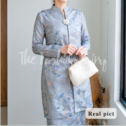 SET KEBAYA KURUNG AQUARELLE FOREST SAGE