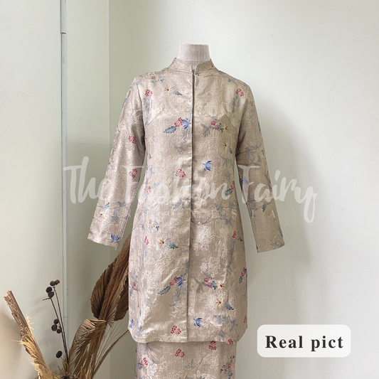 SET KEBAYA KURUNG AQUARELLE SAND STONE