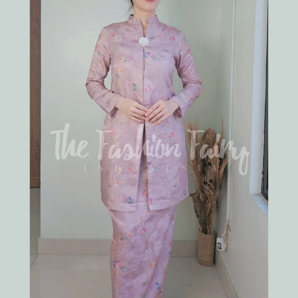 SET KEBAYA KURUNG AQUARELLE MUTED ROSE