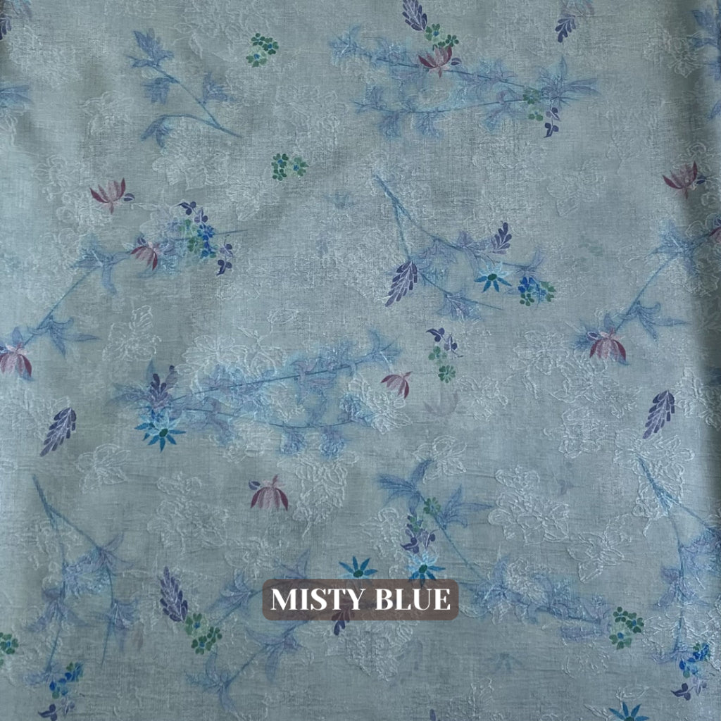 SET KEBAYA KURUNG AQUARELLE MISTY BLUE
